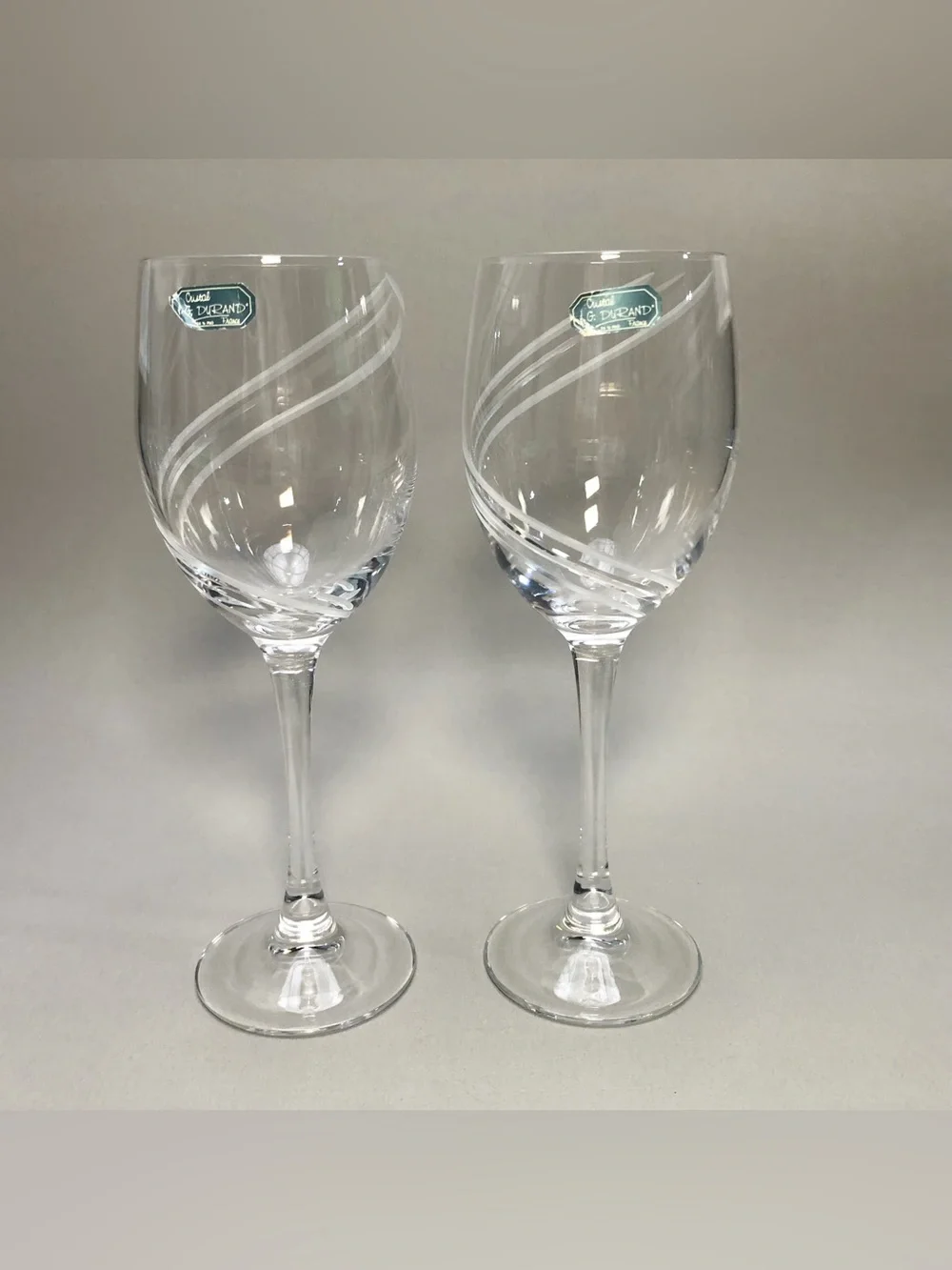 Cristal D’Arques - Durand Farandole Water Goblet, Swirl Design Set of 2